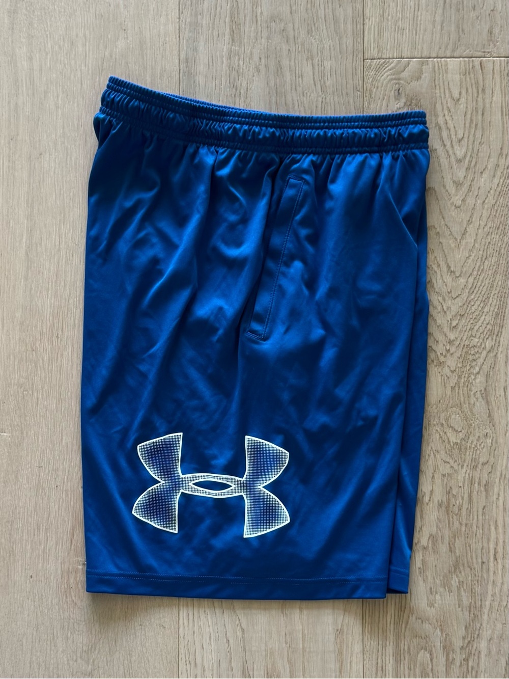 Under Armour Royal Blue Men's Athletic Shorts with White Logo